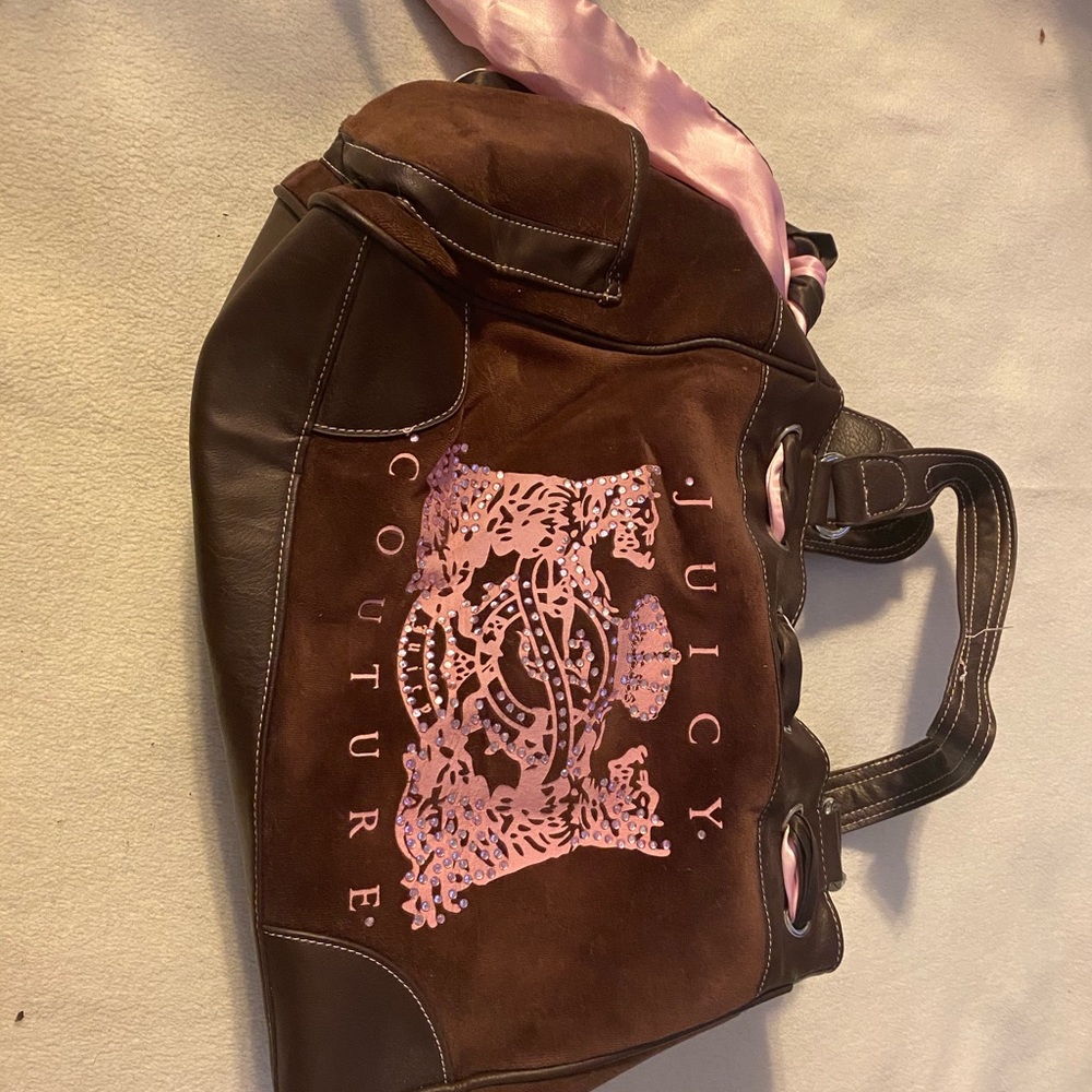 Large Brown and Pink Juice Couture Bag
